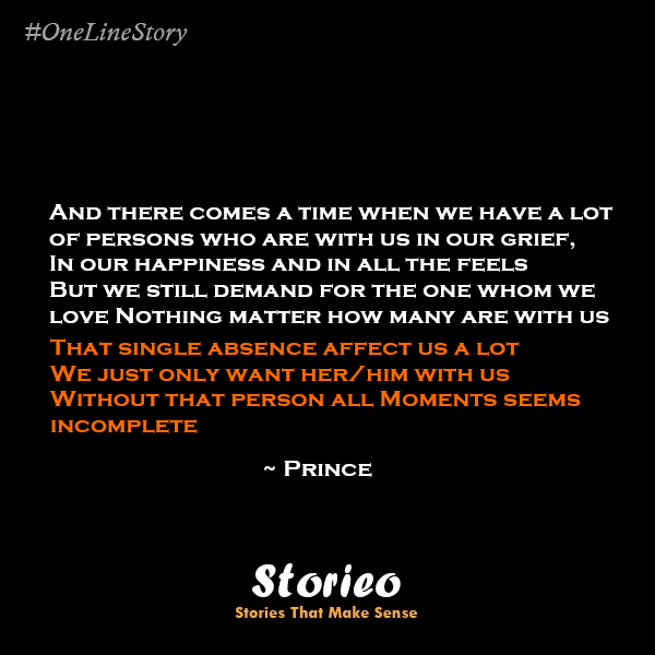 Prince one line story that single person